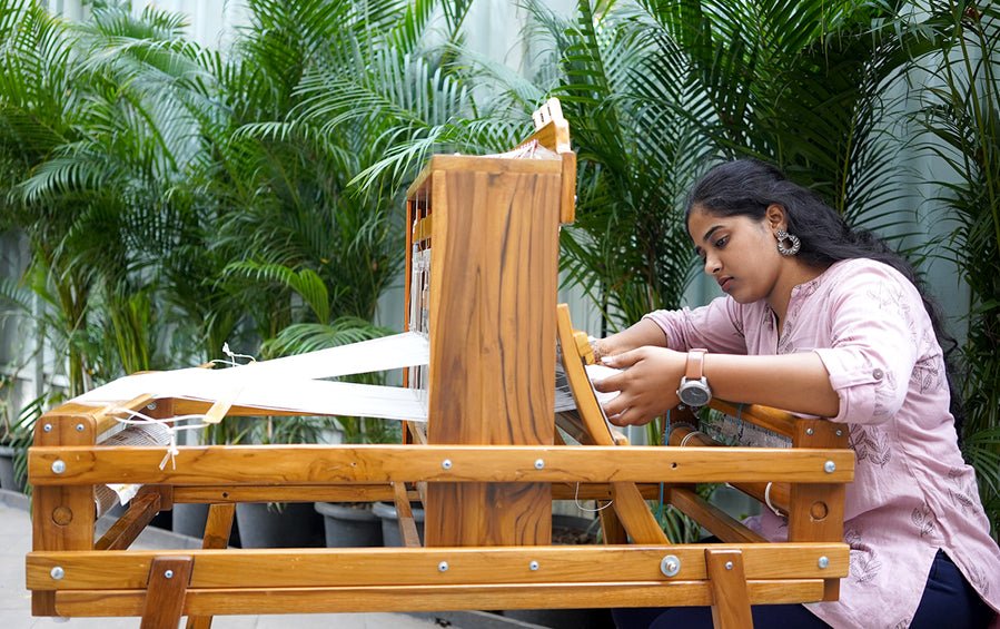Table Loom with Folding Stand 24 Inch - Weaving looms - indic inspirations