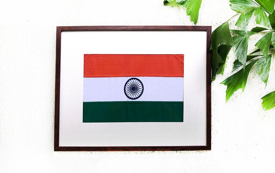 Tiranga -18" x 12" - Frame 26” x 20” - Flags - indic inspirations
