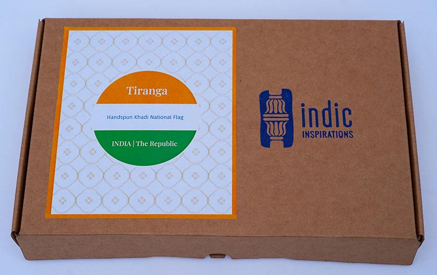 Tiranga - Handspun Khadi National Flag - Wall Frame - 18" x 12" - Frame 26” x 20” - Flags - indic inspirations
