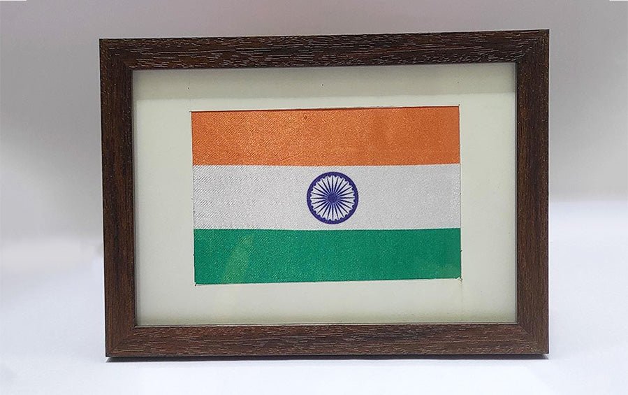 Tiranga - Polyester National Flag - Desktop Frame ( A5) - Flags - indic inspirations