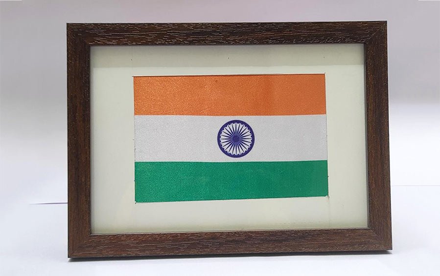 Tiranga - Polyester National Flag - Desktop Frame ( A5) - Flags - indic inspirations