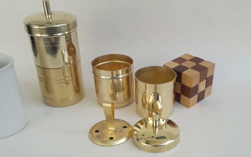 Traditional Brass Coffee Filter (L) - Coffee Filter - indic inspirations