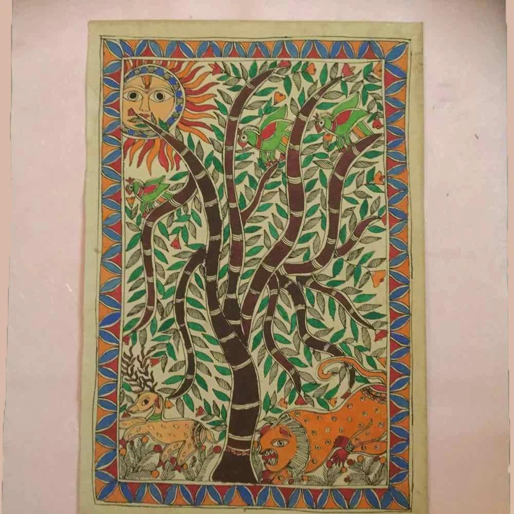 TREE OF LIFE In MADHUBANI Art - paintings - indic inspirations