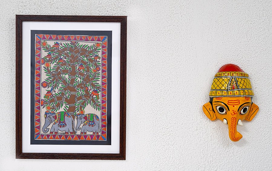 Tree of Life | Madhubani Painting | A4 Frame - paintings - indic inspirations