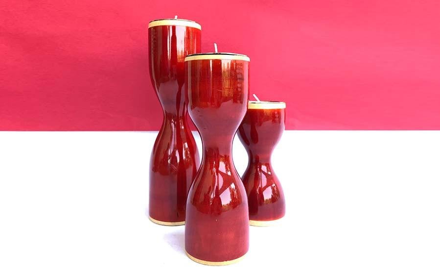 Triune - Candle Holder - Red - Candle holders - indic inspirations