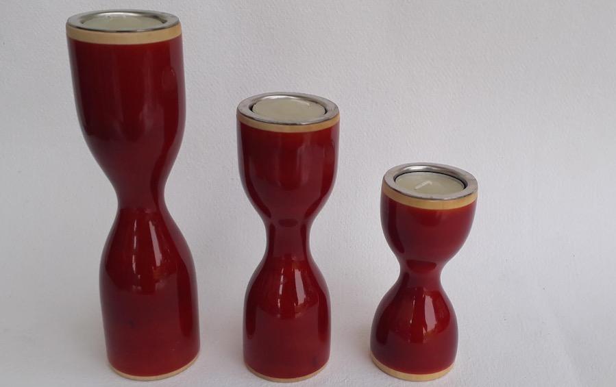 Triune - Candle Holder - Red - Candle holders - indic inspirations