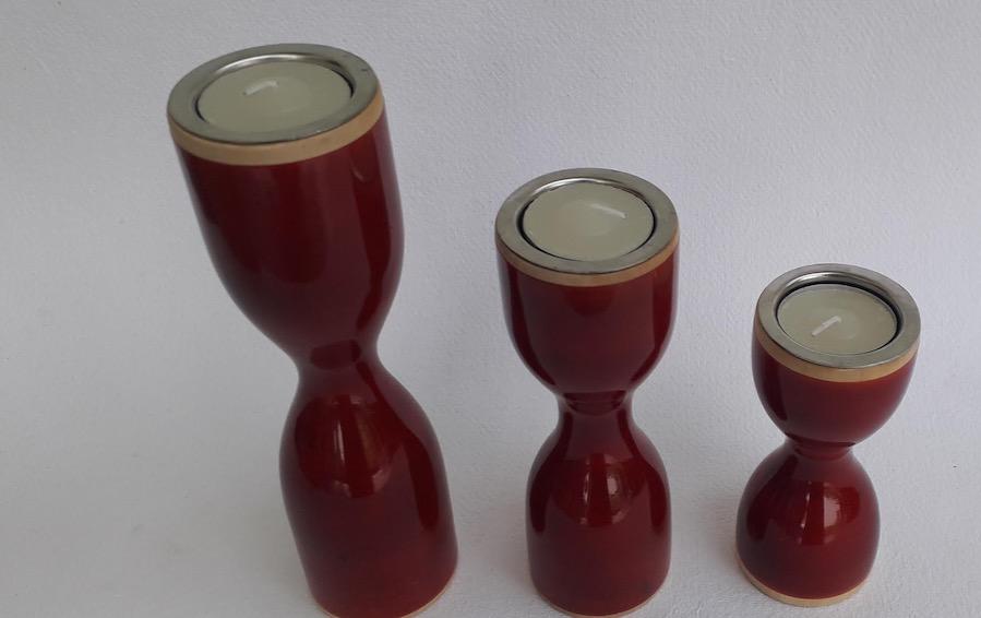 Triune - Candle Holder - Red - Candle holders - indic inspirations