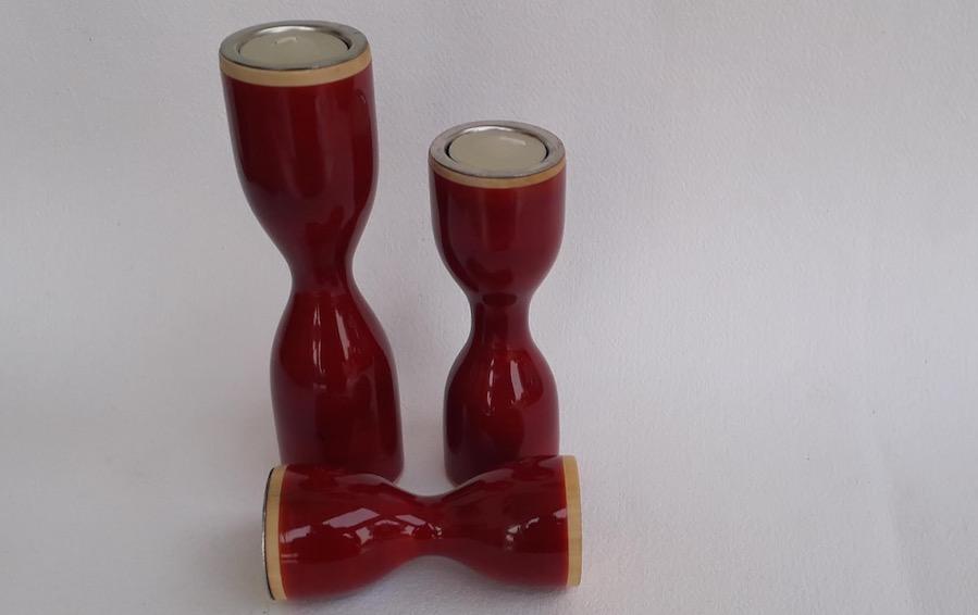 Triune - Candle Holder - Red - Candle holders - indic inspirations