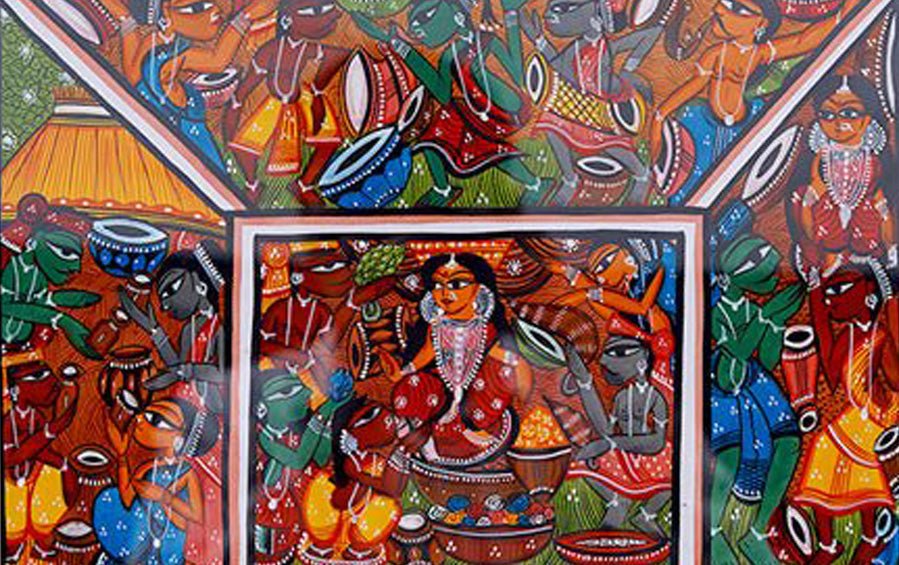 Tusu Festival | Santhal Painting | A3 Frame - paintings - indic inspirations