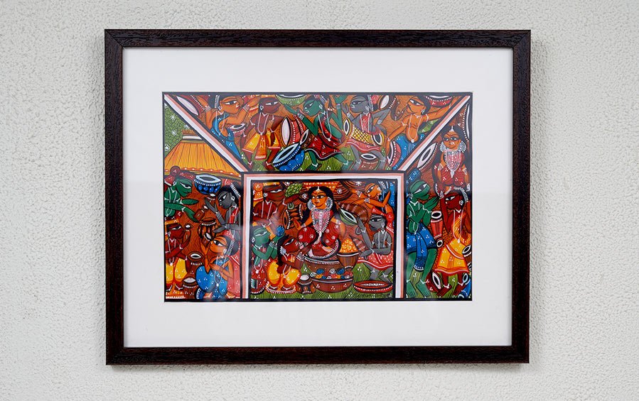 Tusu Festival | Santhal Painting | A3 Frame - paintings - indic inspirations