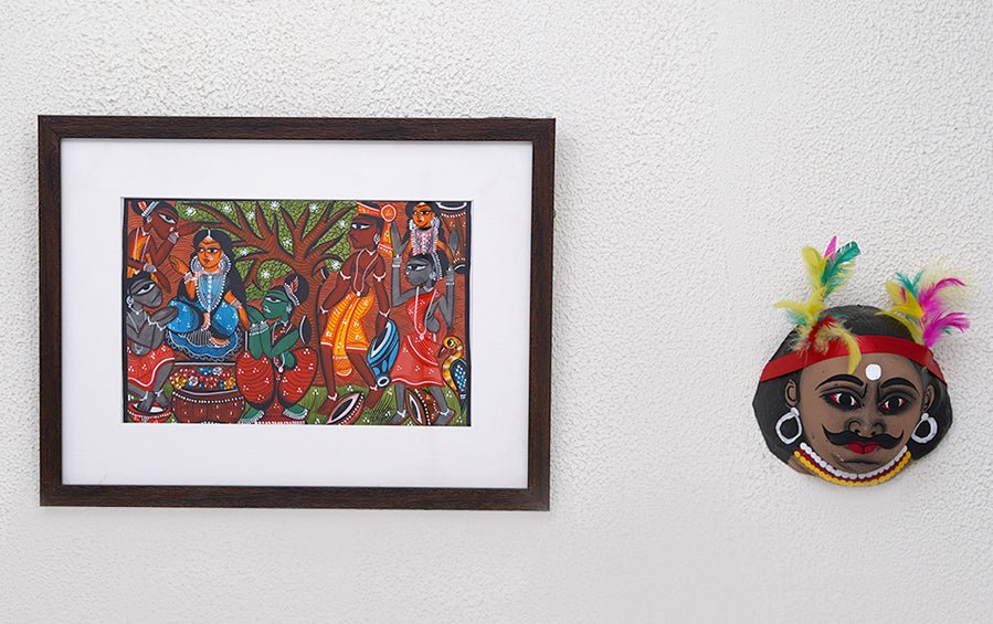 Tusu Festival | Santhal Painting | A4 Frame - paintings - indic inspirations
