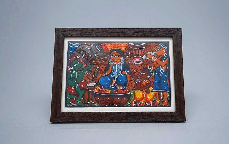 Tusu Festival | Santhal Painting | A5 Frame - paintings - indic inspirations