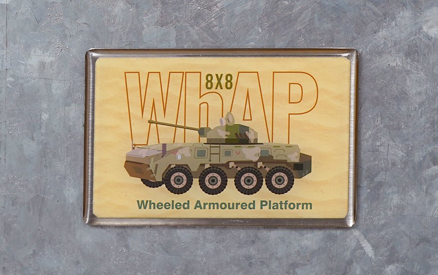 WhAP 8 x 8 Wheeled Armoured Platform | Fridge Magnet - military souvenirs - indic inspirations