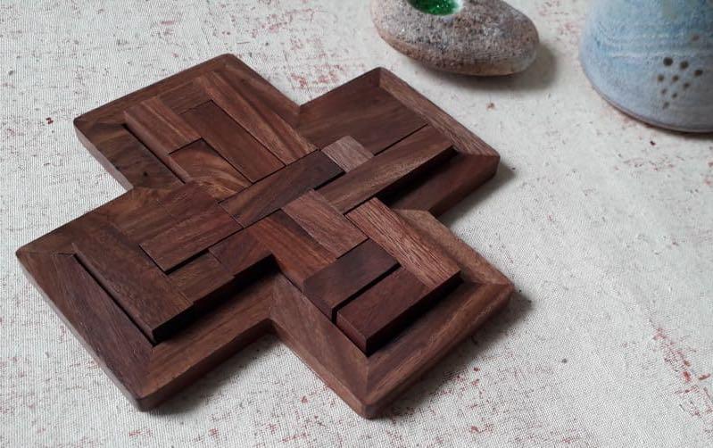 Wooden 9 Pieces Tangram Jigsaw Puzzle - puzzles - indic inspirations