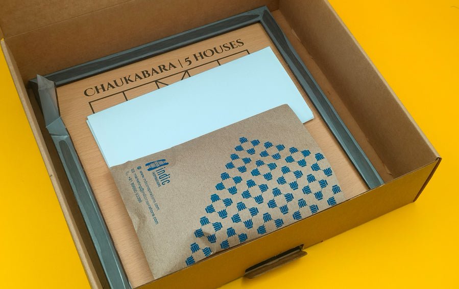 Wooden Chaukabara 5 Houses - Board Games - indic inspirations