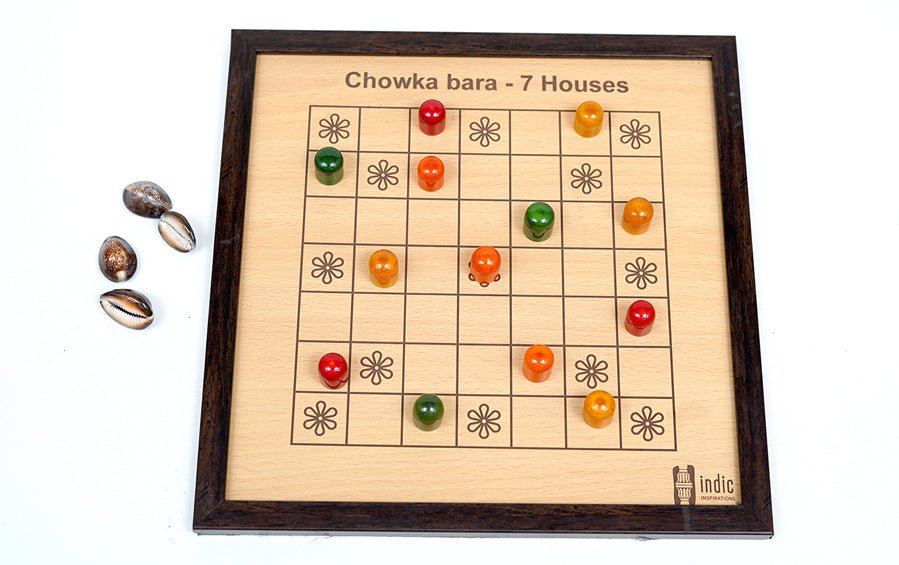 Wooden Chaukabara 7 House - Board Games - indic inspirations