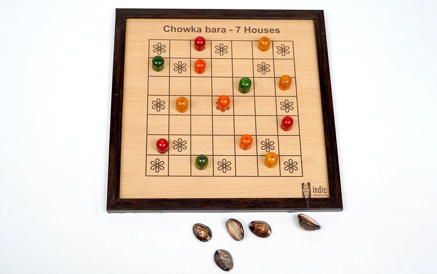 Wooden Chaukabara 7 House - Board Games - indic inspirations