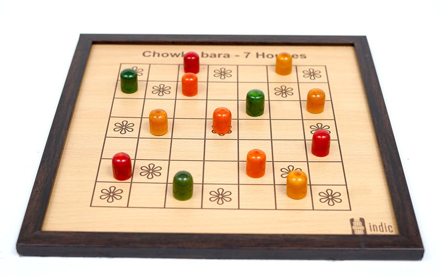 Wooden Chaukabara 7 House - Board Games - indic inspirations