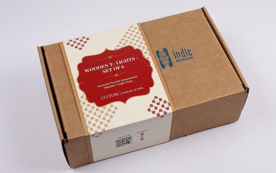 Wooden Diyas - Set of 6 - Candle holders - indic inspirations