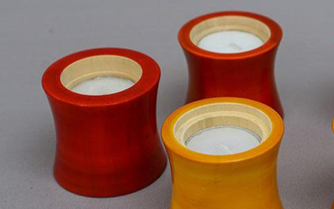 Wooden Diyas - Set of 6 - Candle holders - indic inspirations