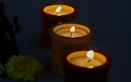 Wooden Diyas - Set of 6 - Candle holders - indic inspirations