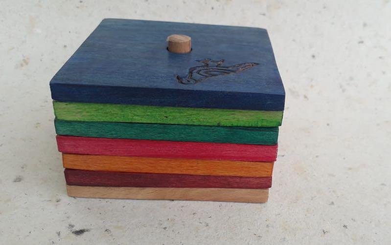 Wooden Tea Coasters Set - Coasters - indic inspirations