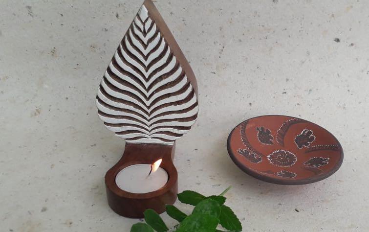 Wooden Tealight Holder - T-Light Holders - indic inspirations