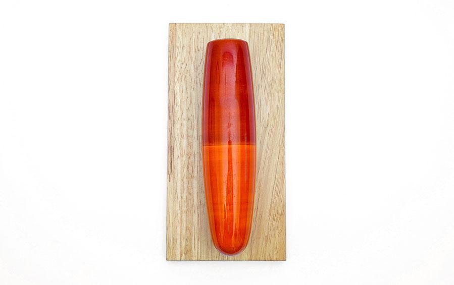 Wooden Wall Hanging Planter - Orange & Red - wall planter - indic inspirations