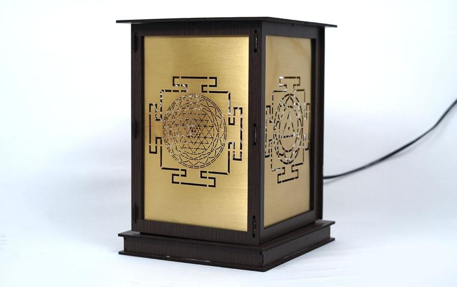 Yantras - Brass Diwali Kandil cum Table Lamp - Hanging Lamps - indic inspirations