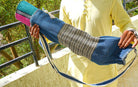 Yoga Cylindrical Bag - Denim Blue with Pattern - Yoga bags - indic inspirations