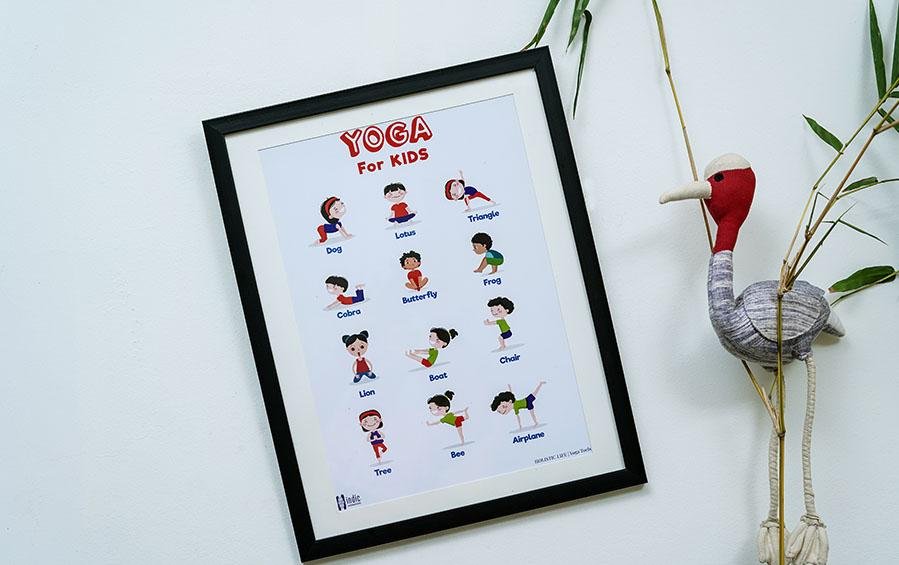 Yogasanas for Kids - A3 Frame - Wall Frames - indic inspirations